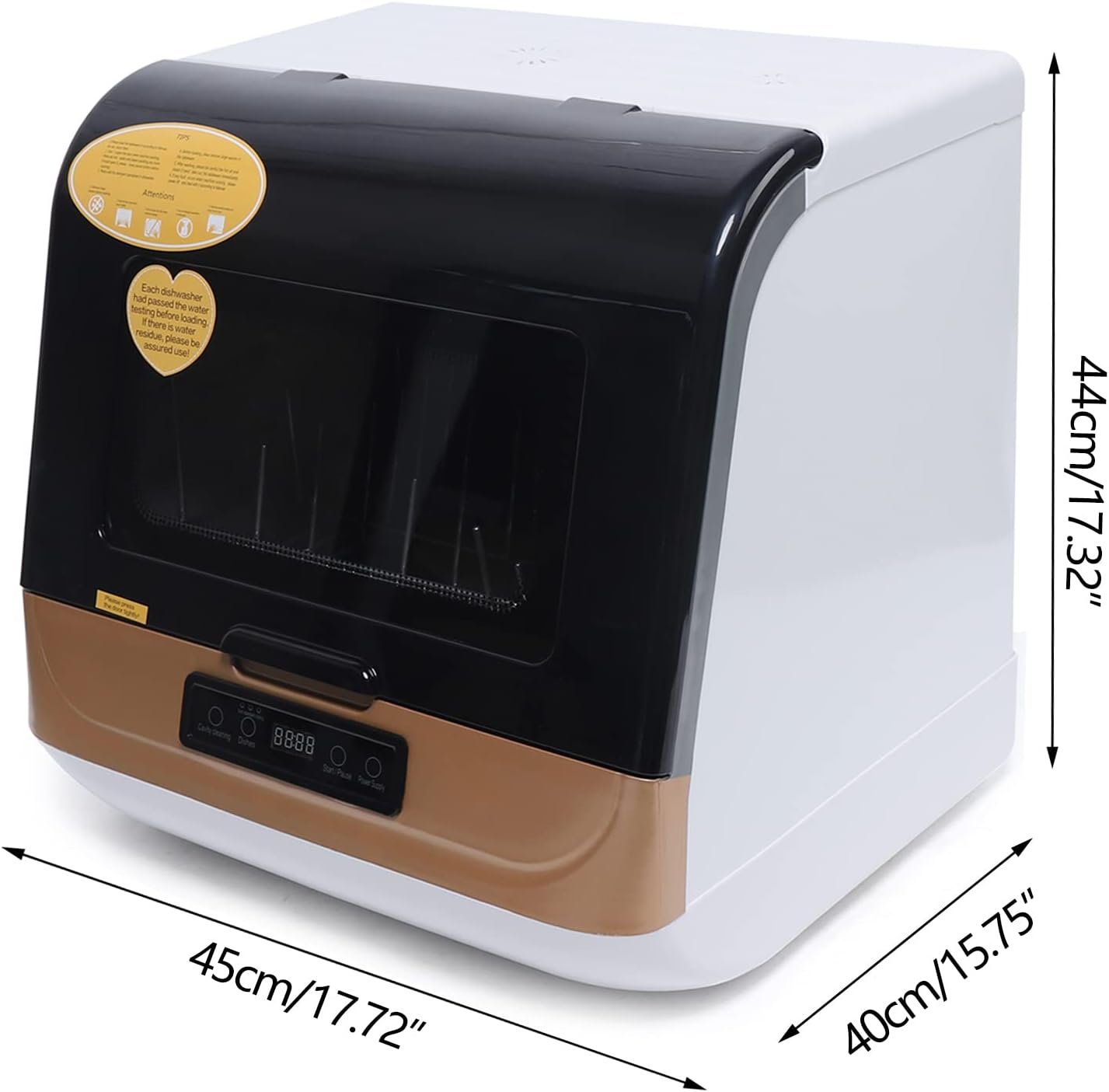 Countertop Dishwashers - Portable Mini Dishwasher Countertop with 5L Built-in Water Tank for Dorm, RV& Apartment,360° Dual Spray,High-Temp& Air-Dry Function,12-20 Pcs Tableware - Image 2