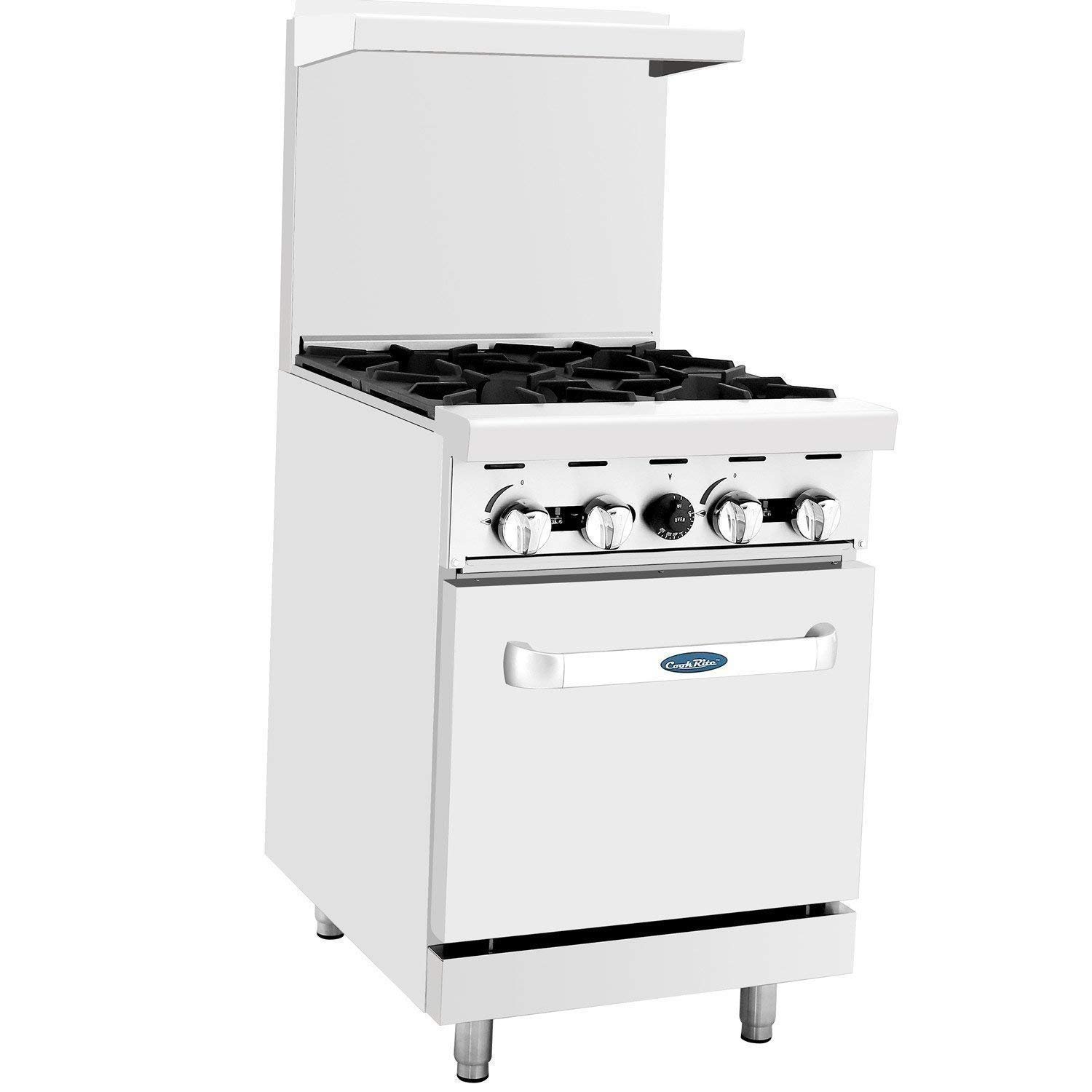CookRite Commercial Natural Gas Range 24 4 Burner Hotplates With Standard Oven - 124,000 BTU
