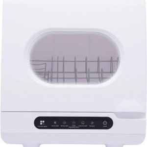 Portable Countertop Dishwasher, Compact Dishwashers w/5L Built-in Water Tank & Inlet Hose, 6 Programs, 360° Dual Spray, High-Temp & Leak-Proof Dry Mini Countertop Dishwasher for Washing Dishes