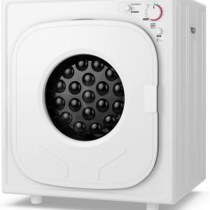 Portable Dryer Stainless Steel Clothes Dryer with Touch Panel 2 Modes 4 Drying Programs and Adjustable Exhaust Vent 13.2 LBS Front Load Tumble Laundry Dryer for Apartment Dorm and Home 1500W White