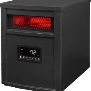 LifeSmart Infrared Quartz Space Heater, 8 Element 1500W Portable Heater with Remote, Black