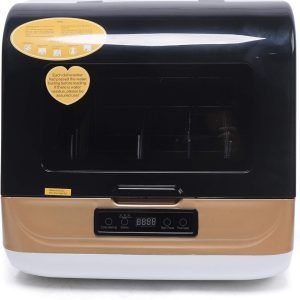 Portable Countertop Dishwasher, 5L Compact Dishwashers with Built-in Water Tank & Inlet Hose, 4Washing Programs, Heating+Air-Dry 17.7"x16"x17.7" 110v 1200w 12.5KG