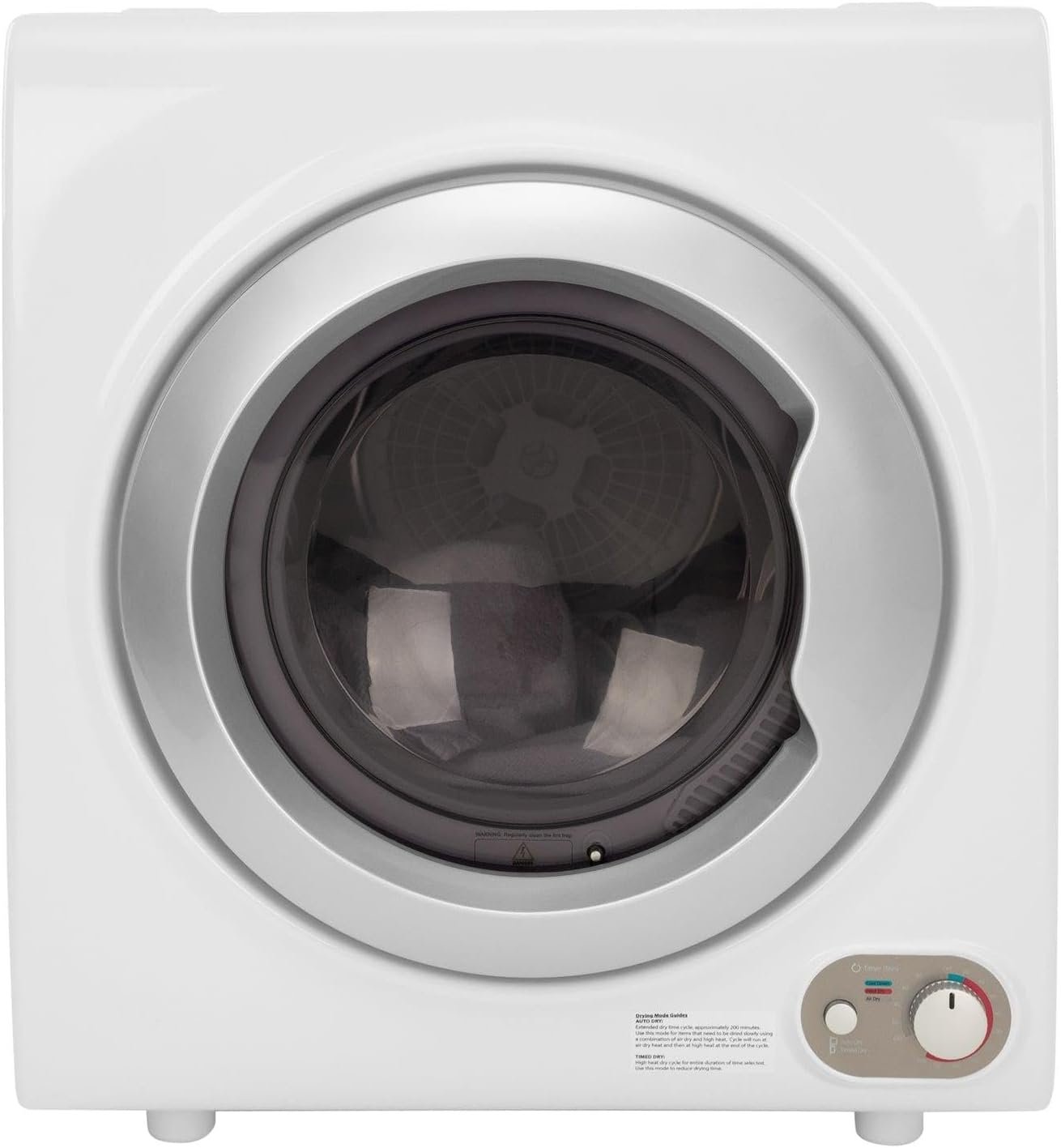 Avanti Portable Dryer Front Loading for Laundry, Compact Size, 9 lb. Clothes Capacity, Multiple Drying Settings with Anti-Wrinkle, 2.6-Cu.Ft., White