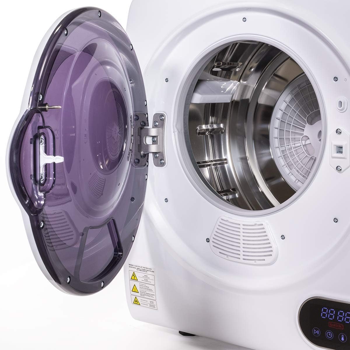 Barton Tumble Dryer White w/Digital Timer Automatic Portable Electric RV Apartment Clothes Laundry Compact - Image 4