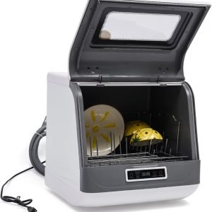 QUEWATSA Portable Dishwasher,Countertop Dishwasher,Compact Dishwashers,Air Drying Cleaning Machine with 8L Built-in Water Tank Deep for Small Homes,Apartments,Dormitories,Boats,Campers