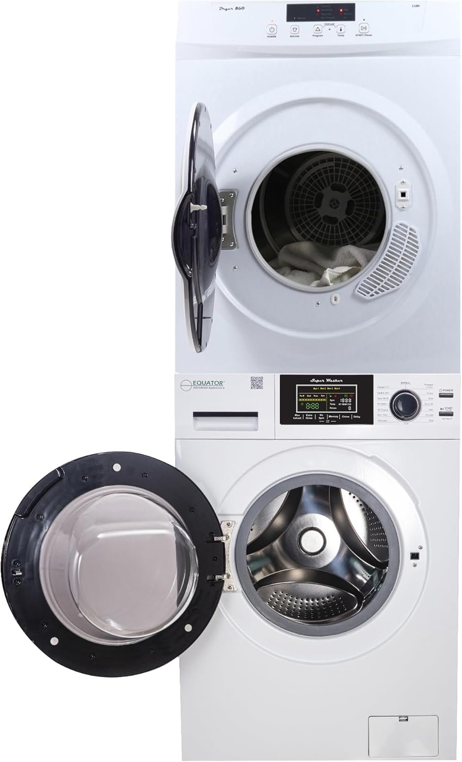 Equator Apartment Stackable 15 Lbs Washer 1.62cf 110V+Vented Dryer 3.5cf 110V - Image 9