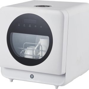 Portable Countertop Dishwashers, Compact Dishwashers, Tabletop Small Dishwasher with 5L Built-In Water Tank, 6 Washing Programs, Air-Dry Function and LED Light for Apartments& RVs