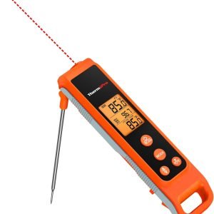 ThermoPro TP420 2-in-1 Instant Read Thermometer for Cooking, Infrared Thermometer Cooking Thermometer with Meat Probe, Non-Contact Laser Meat Thermometer for Griddle Grill Pizza Oven HVAC Pool