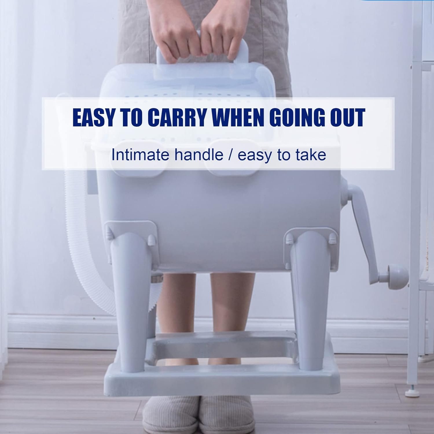 Mini Manual Washing Machine Non-electric Dryer, Portable Clothes Underwear Sock Washer Compact Hand Powered Laundry Spinner, with Spin Dry and Drainage Pipe, For RV's/Camping/Traveling/Emergency - Image 7