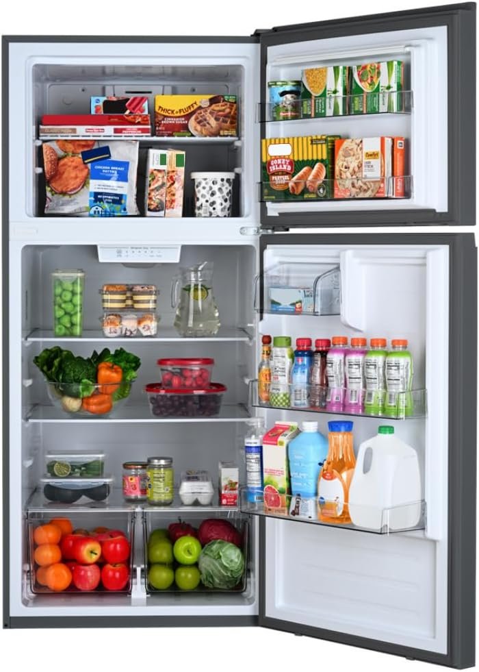 Kenmore 30 in. 18.2 cu. ft. Capacity Refrigerator/Freezer with Adjustable Glass Shelving, Humidity Control Crispers, Gallon Door Bins, ENERGY STAR Certified, Black - Image 3