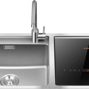 FOTILE Stainless Steel Kitchen In-Sink Dishwasher Combination, Heavy Gauge Bowl Dish Sanitizing, Energy-saving, and Powerful Cleaning Countertop Dishwasher (SD2F-P3)