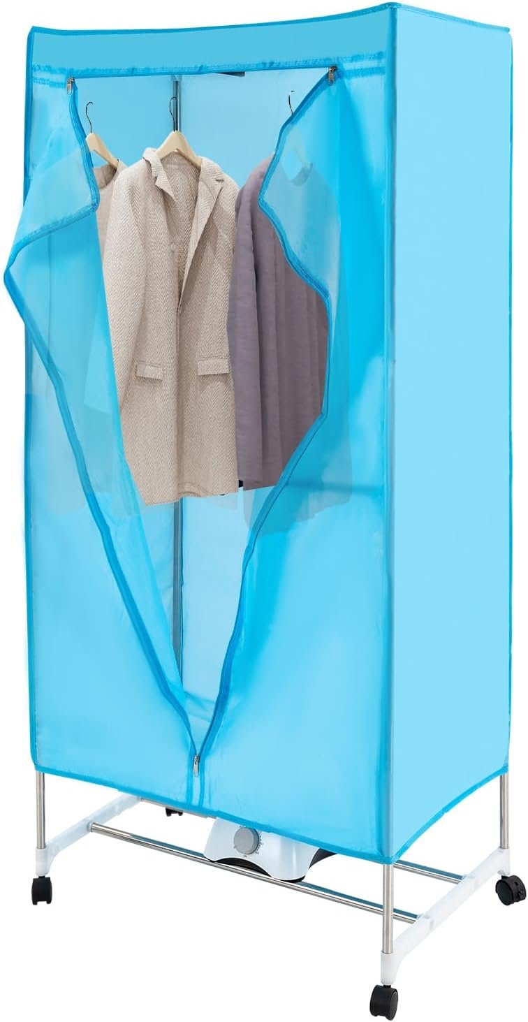 Portable Dryer, Electric Clothes Dryer with Hot Air Blower for Home Laundry Apartments, 1000W Stackable Clothes Drying Rack with Timing Function, Adjustable Layer