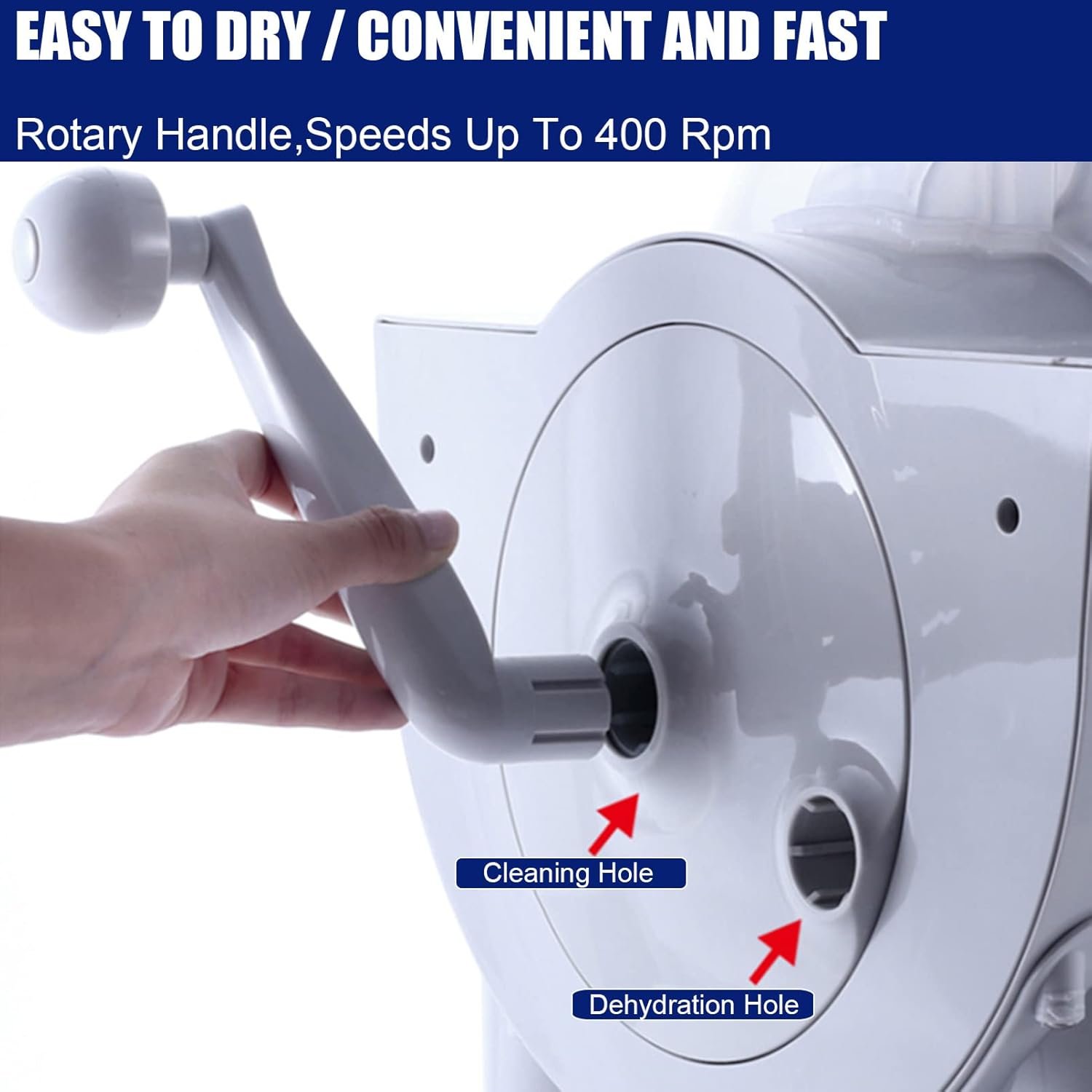 Mini Manual Washing Machine Non-electric Dryer, Portable Clothes Underwear Sock Washer Compact Hand Powered Laundry Spinner, with Spin Dry and Drainage Pipe, For RV's/Camping/Traveling/Emergency - Image 3