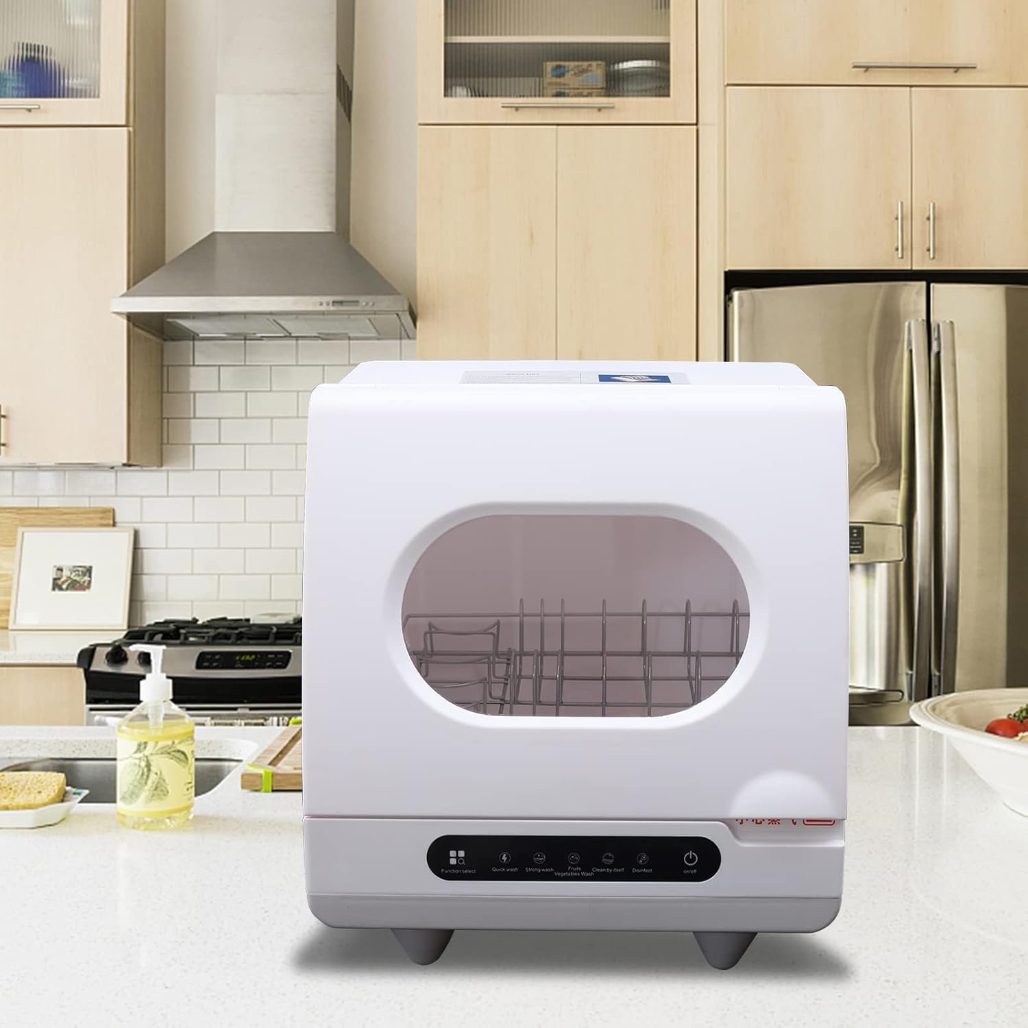 Samll Dishwasher, Complete Portable Countertop Dishwasher with 3-Liter Built-in Water Tank, 5 Programs, Baby Care, Glass & Fruit Wash, Compact Dishwashers for Small Apartments, Dorms and RVs