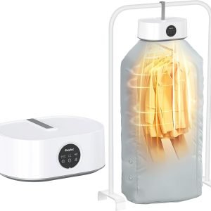 EasyAcc Clothes Dryer - Upgraded 20min - 2H Quickly Drying, Timer, Easy to Use, Clothes Dryer Electric for Apartments Travel Dorm RVs, For Light Clothes, Underwear, Swimsuit