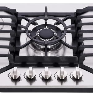 Gas Cooktop 30 Inch, 5 High Efficiency Burners Gas Stovetop Stainless Steel Built-in Gas Stove Top Propane/Natural Gas Convertible Gas Hob