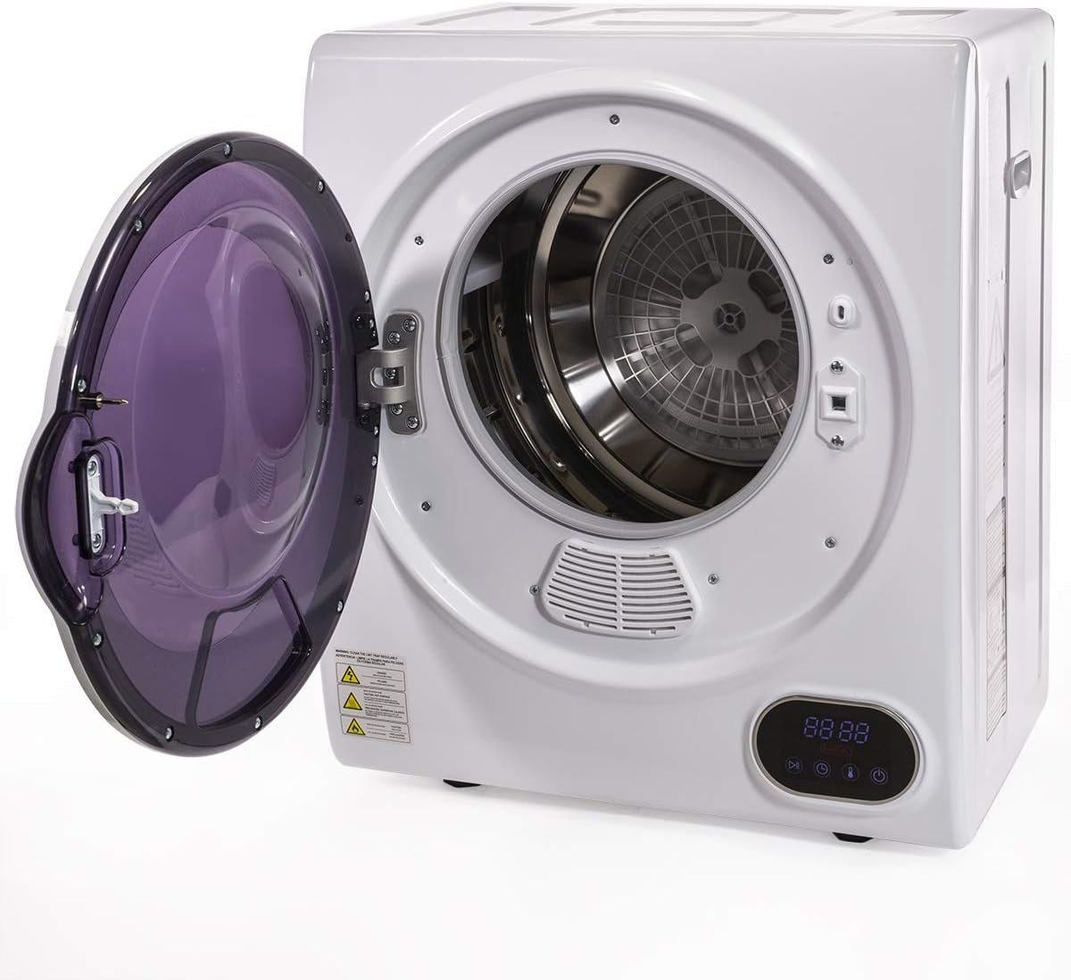 Barton Tumble Dryer White w/Digital Timer Automatic Portable Electric RV Apartment Clothes Laundry Compact - Image 2