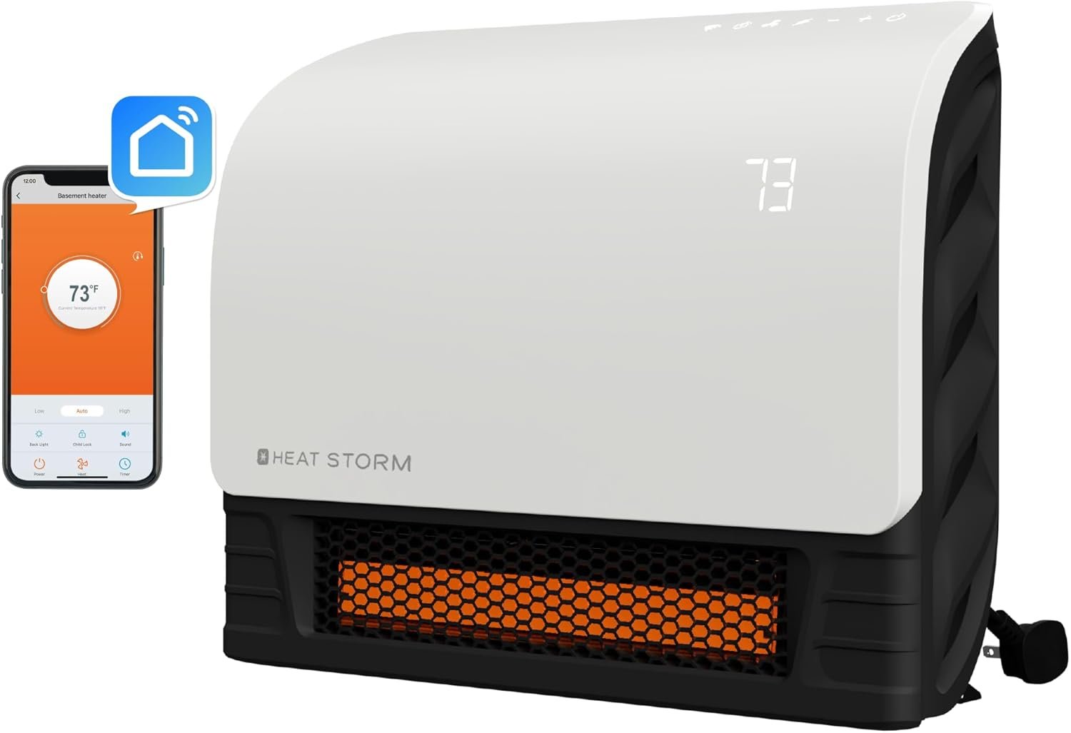 Heat Storm 1500-Watt Sedona WiFi Infrared Wall Mountable Heater,White - Image 6