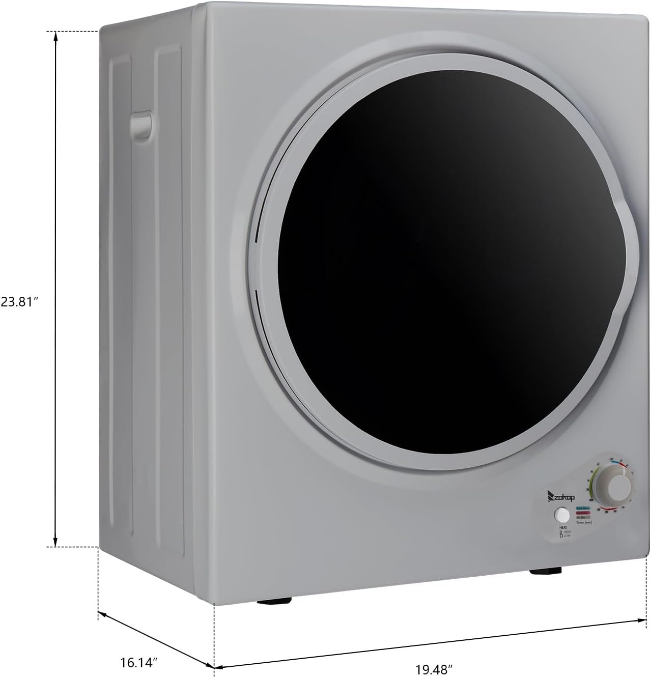Vasitelan Compact 110V Electric Portable Clothes Stainless Steel Tub Laundry Dryer, Compact Laundry Dryer - Image 2