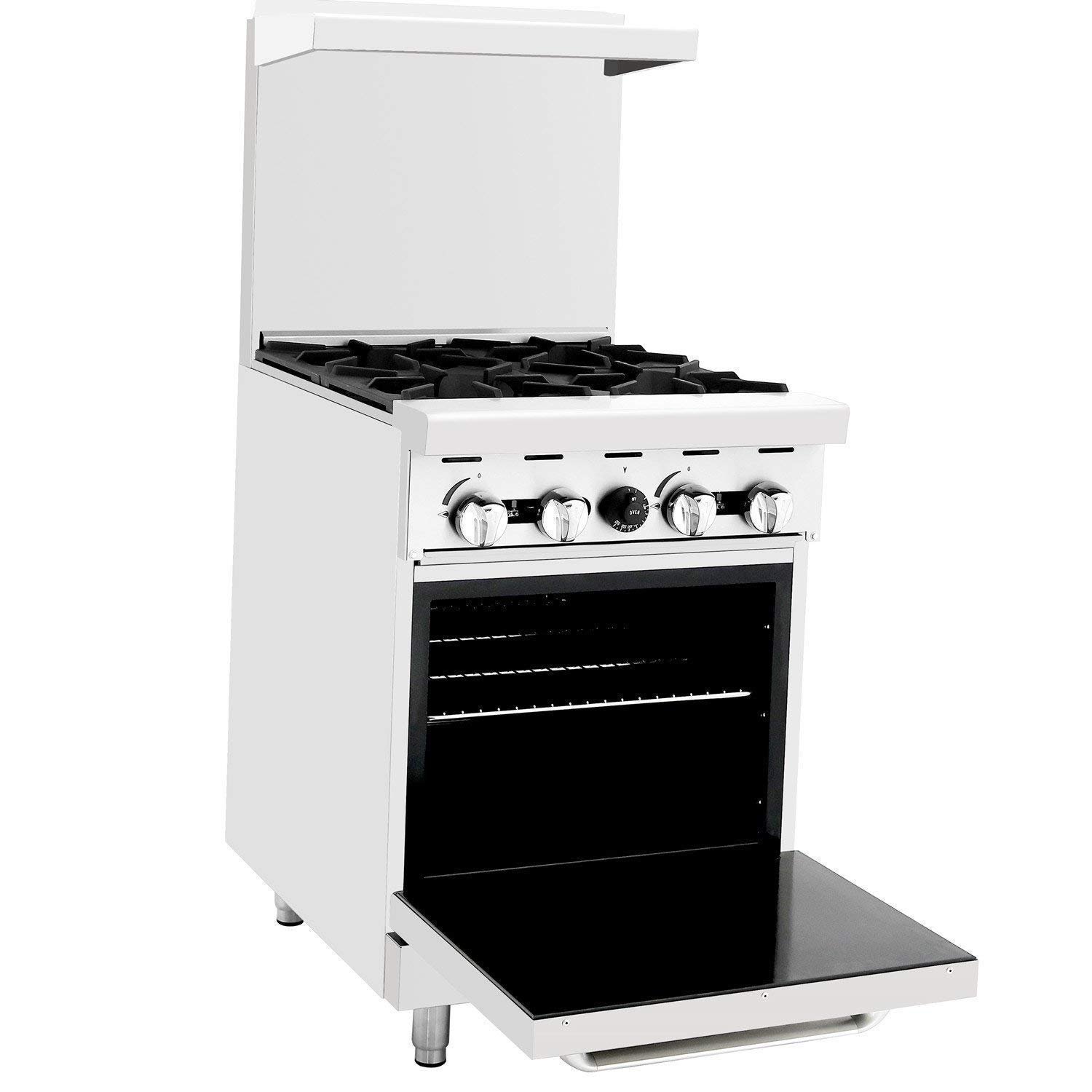 CookRite Commercial Natural Gas Range 24 4 Burner Hotplates With Standard Oven - 124,000 BTU - Image 2