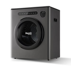 110V 950W Portable Dryer 1.6 cu.ft for Laundry with Exhaust Pipe and 11lbs Electric Dryers with Stainless Steel Tub, Suitable for Apartments, Dorm, RVs- Grey Auto Stop and Easy Control