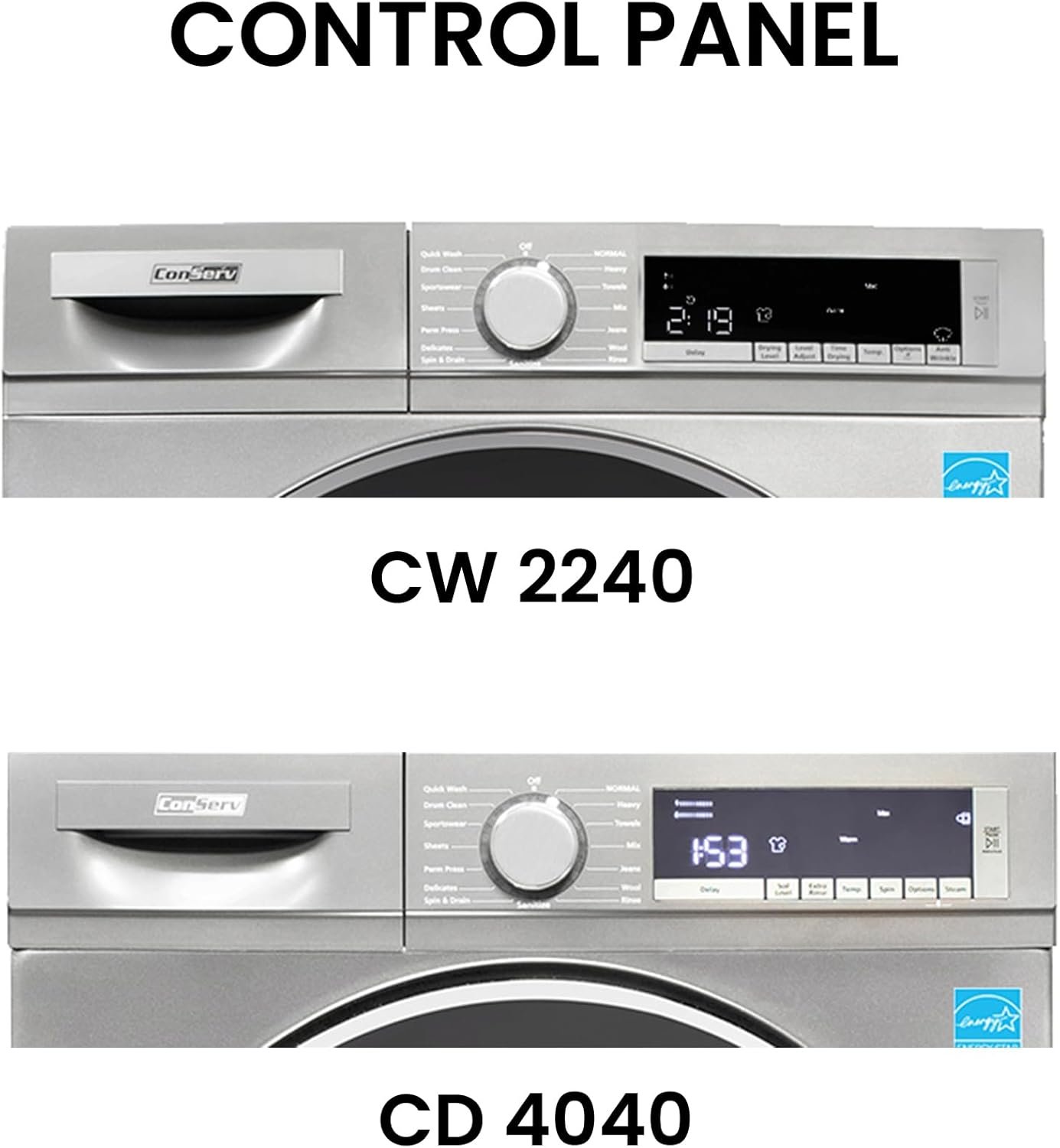 2.2 cf 120 V Washer & 4 Cf 220V Condensing Dryer Made in Europe (Titanium + Stacking kit) - Image 4