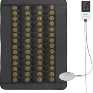 UTK 21 x 31 Inches 98 Tourmaline Stone Far Infrared Heating Pad for Back Pain Relief with Smart Controller & Carry Bag,Penetrate Heat for Muscle Soreness Stiffness Pain in Work or Daily Life