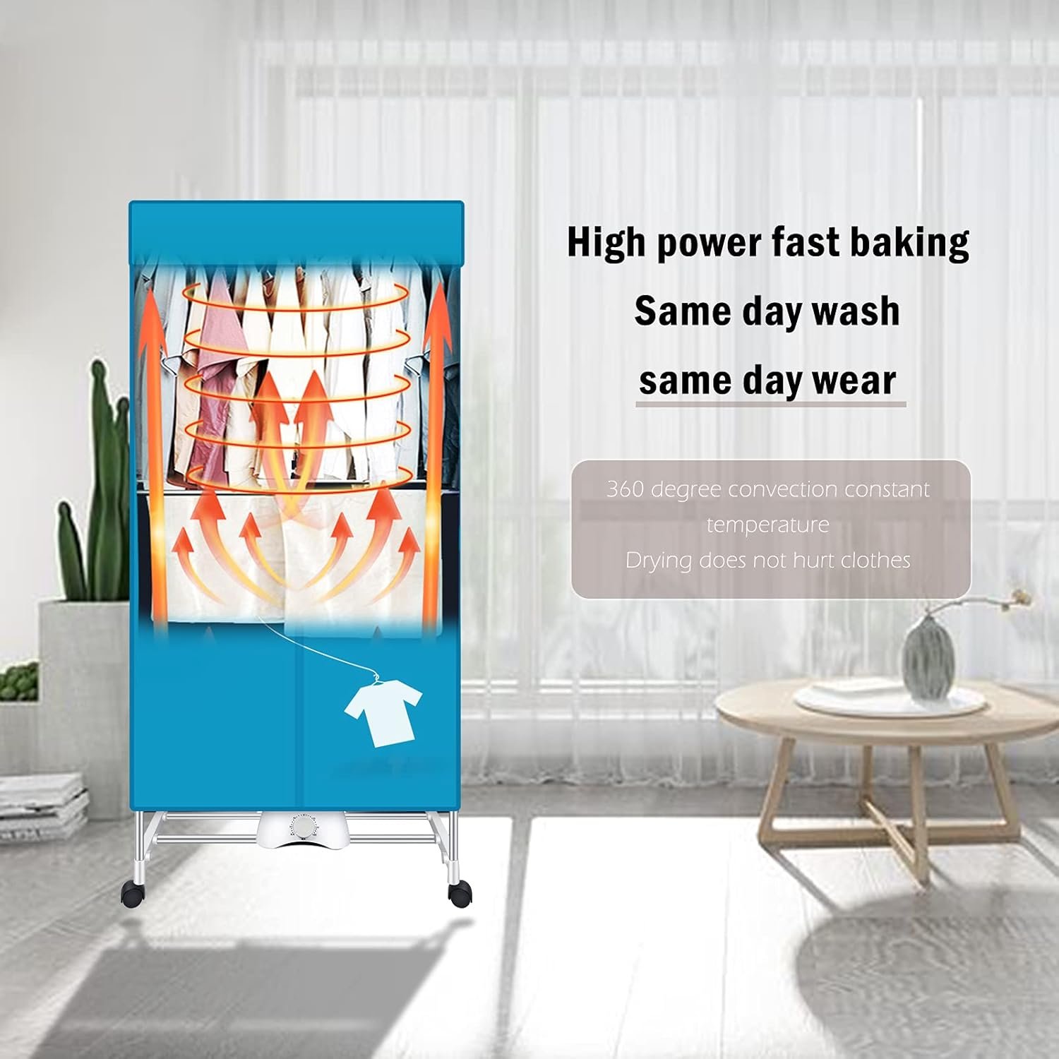 Portable Dryer,110V 1000W Electric Clothes Dryer Machine Double layer Stackable Clothes Drying Rack for Apartments, RV,Laundry,and More - Image 5