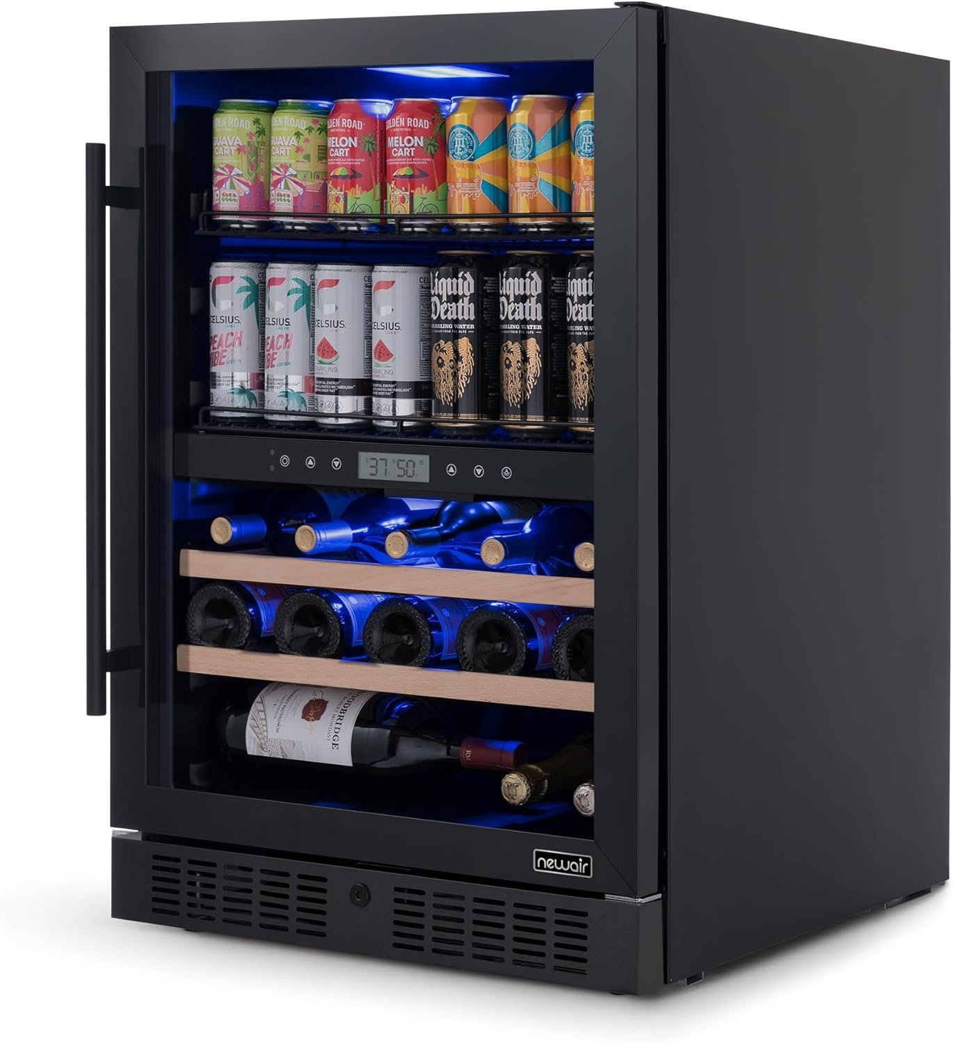 NewAir 24" Wine and Beverage Refrigerator, 24 Bottle and 100 Can Dual Zone Drink Cooler, Black Stainless Steel Built-in Beer and Wine Cooler Refrigerator for Kitchen Cabinet, Bar Cabinet, Home Office - Image 16