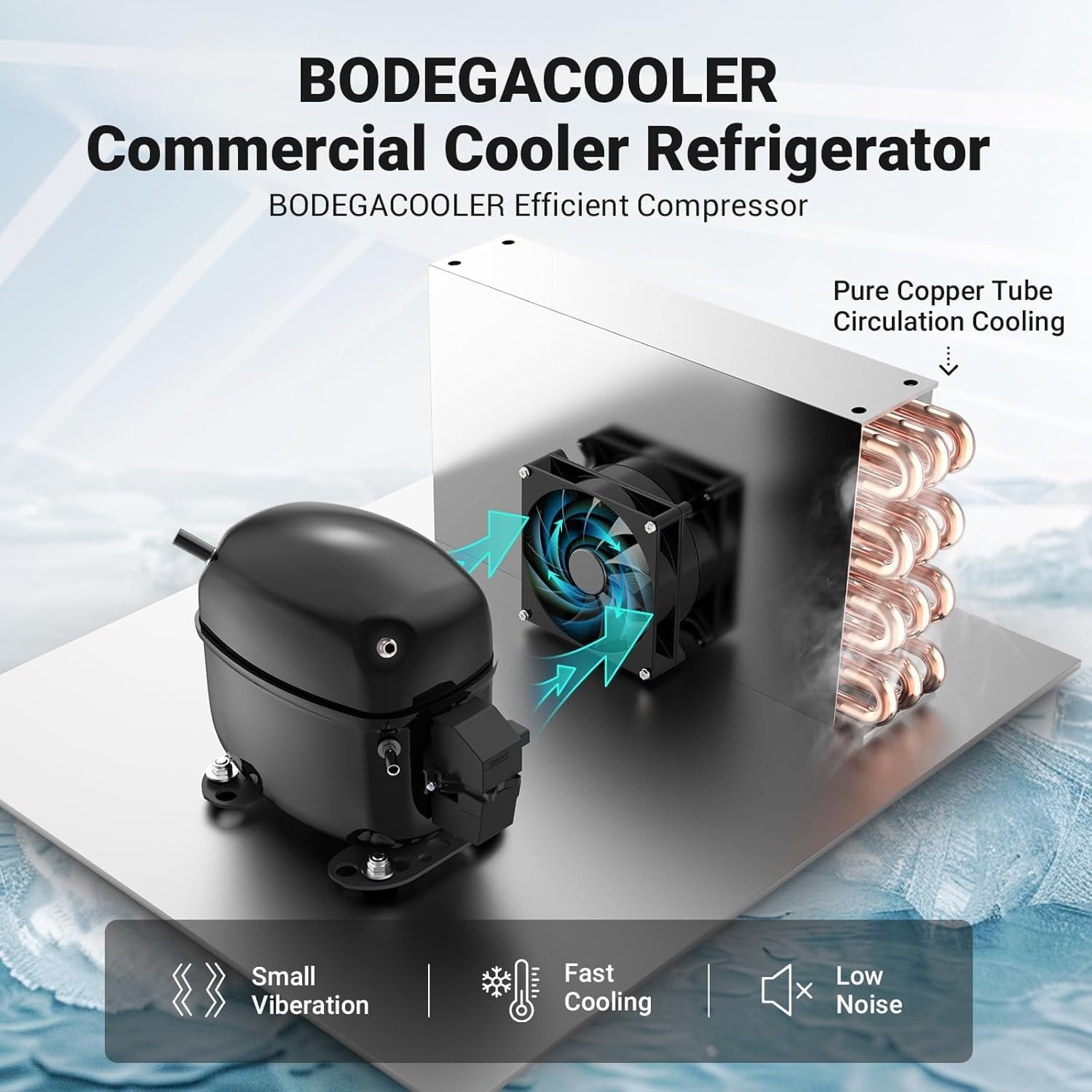 BODEGACOOLER Commercial Merchandiser Refrigerator,18.1Cu.Ft Commercial Display Refrigerator Glass Door,Upright Large Beverage Display Bar Cooler with Soft LED Light,Adjustable Shelves,Aluminum Door - Image 8