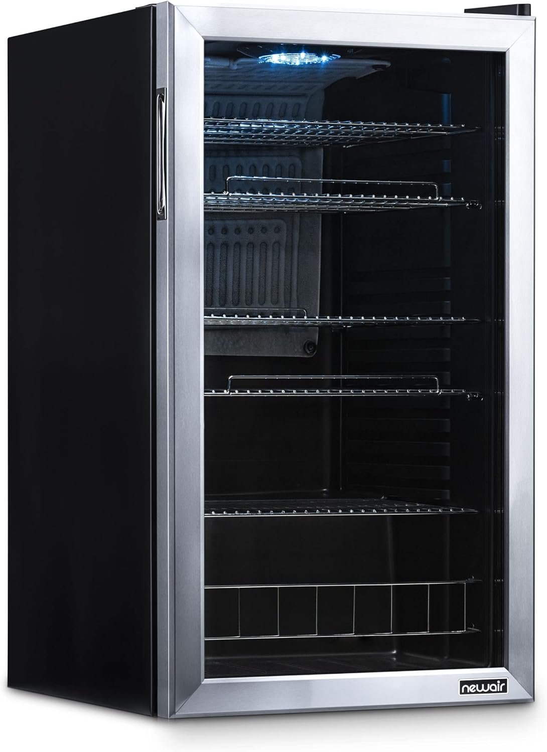 NewAir Beverage Refrigerator Cooler - 126 Cans Free Standing with Right Hinge Glass Door, Mini Fridge Beverage Organizer Perfect For Beer, Wine, Soda, And Cooler Drinks - Image 13
