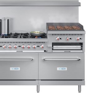 KoolMore KM-CRGB60-NG 60 in. 6 Burner Commercial Natural Gas Range with 24 in. Griddle and Broiler