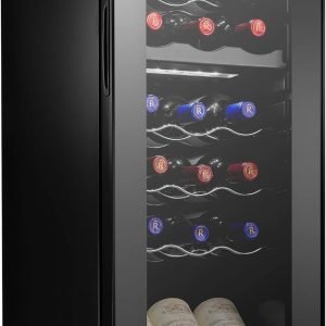 NutriChef PKCWCDS188 Cellar Cooler for White and Red Wines Chiller, 18 Bottle Dual Zone-Black