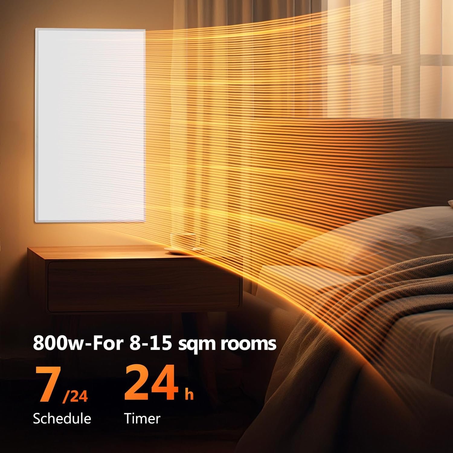 Infrared Heater Panel 800W, Wall Mounted Space Heater Panel for Indoor intelligent Infrared Heating Panel, 100% Flame Retardant Material, Safe and Fast Heating - With Thermostat, APP Control - Image 5