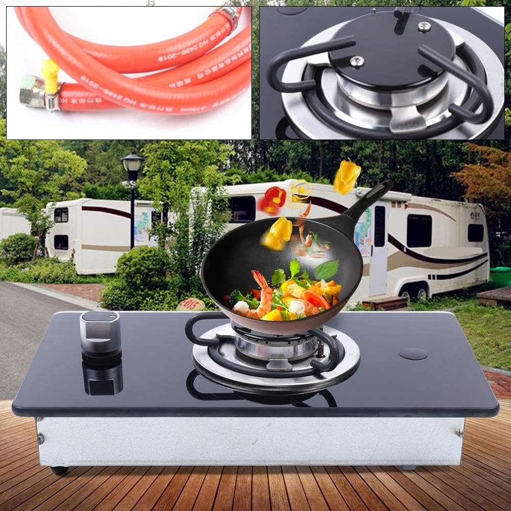 Gas Cooktop, 1 Burner Boat Caravan RV Camper LPG Gas Stove Hob With Tempered Glass, Durable Single Countertop Gas Stove With Multi-Level Fire Adjustment Suitable for Outdoor Apartments - Image 9