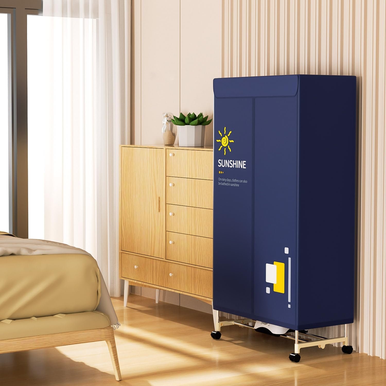 Portable Clothes Dryer, 1000W Drying Machine for Laundry Double Layers Portable Dryer Stainless Steel Mini Dryer for Apartments Home Dorms Travel RVs with Timer and Fabric Cover Ptalseaw - Image 7