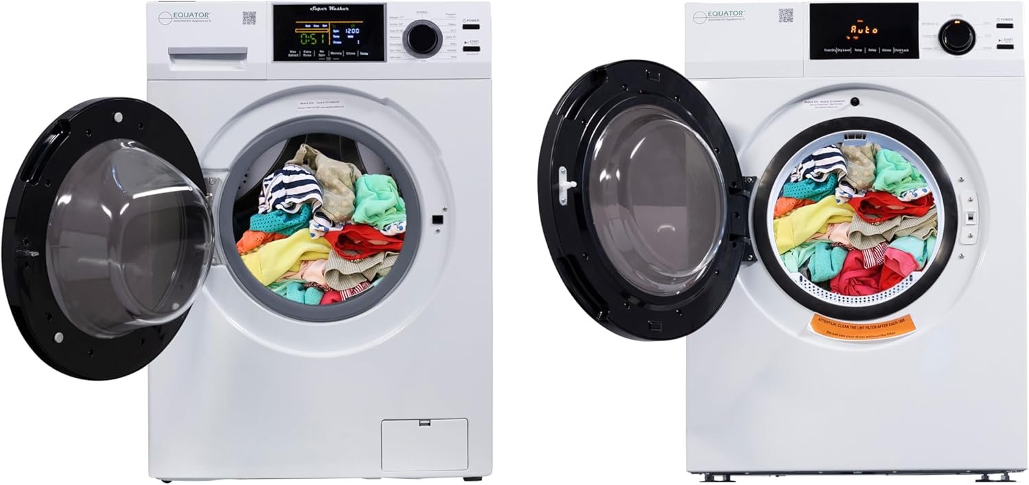 Equator DELUXE Matching LAUNDRY SET 110V Washer 1.9 cu.ft + Vented Sensor Dryer 4 cu.ft (Side by Side) - Image 8