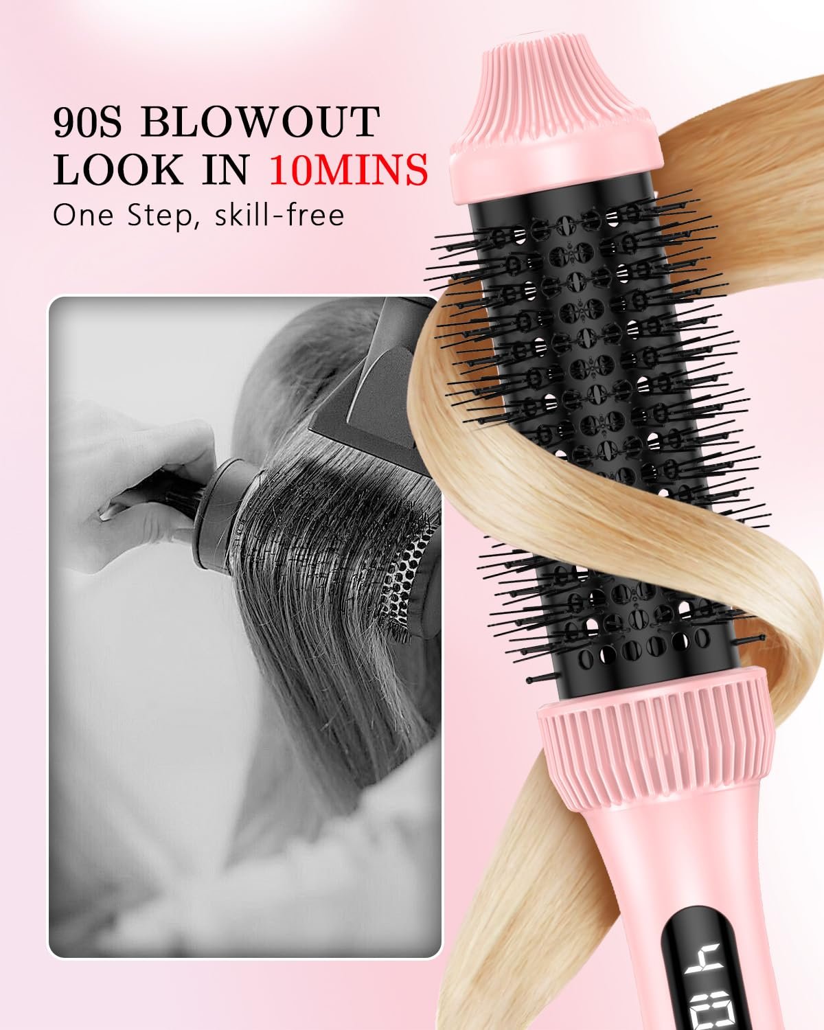 DORISILK Infrared Thermal Hair Brush for Sleek, Shiny Hair,1.5inch Thermal Round Brush for Blowout Look,Heated Round Brush for Curling and Straightening,Dual Voltage Hot Round Brush Travel Using - Image 3