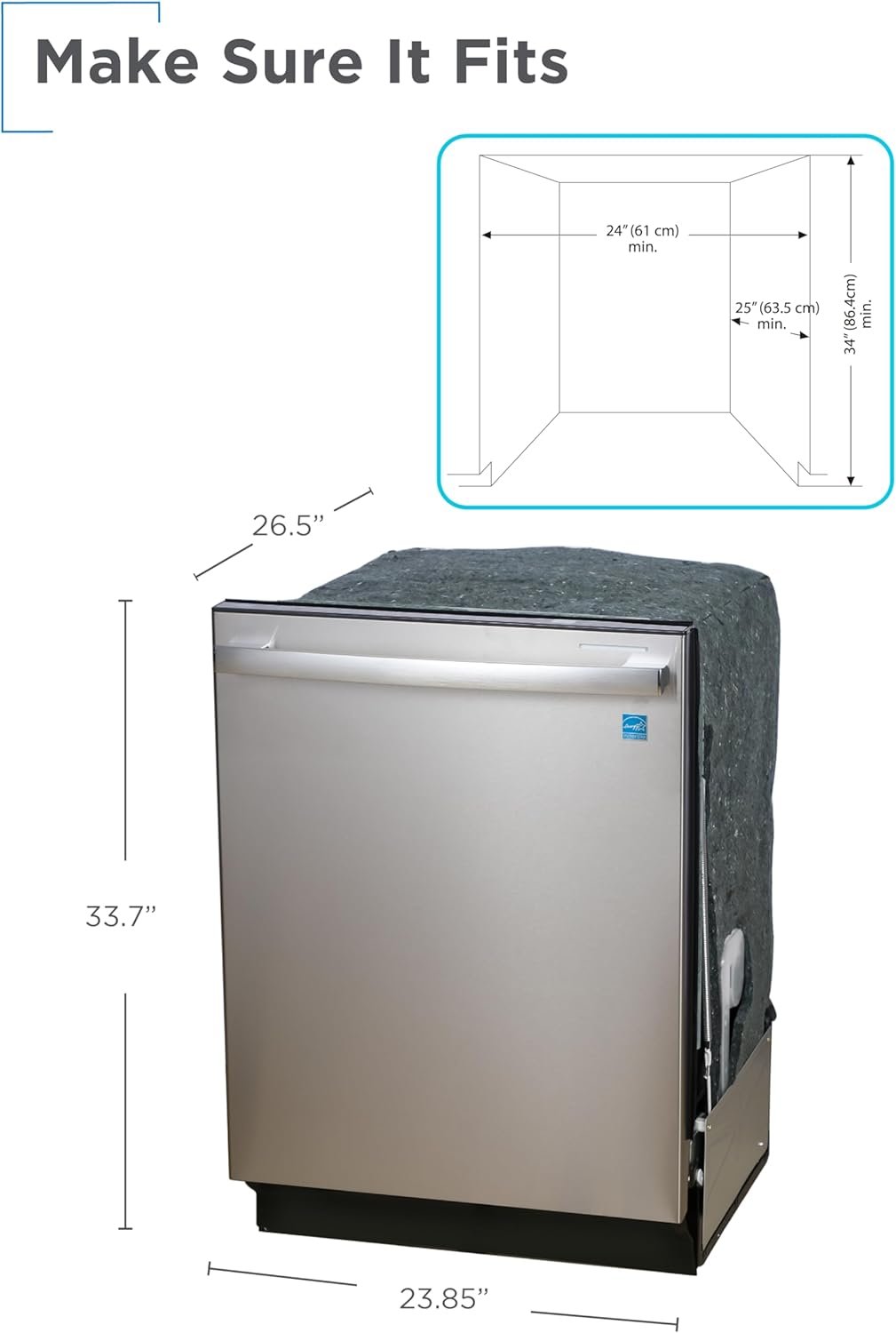 BLACK+DECKER 24" Designer Series Built-In Dishwasher, 14-Place Setting Capacity with Stainless Steel Tub, Dish Washer with 6 Wash Programs, Low Noise, ENERGY STAR Certified, BDW500MHS - Image 7
