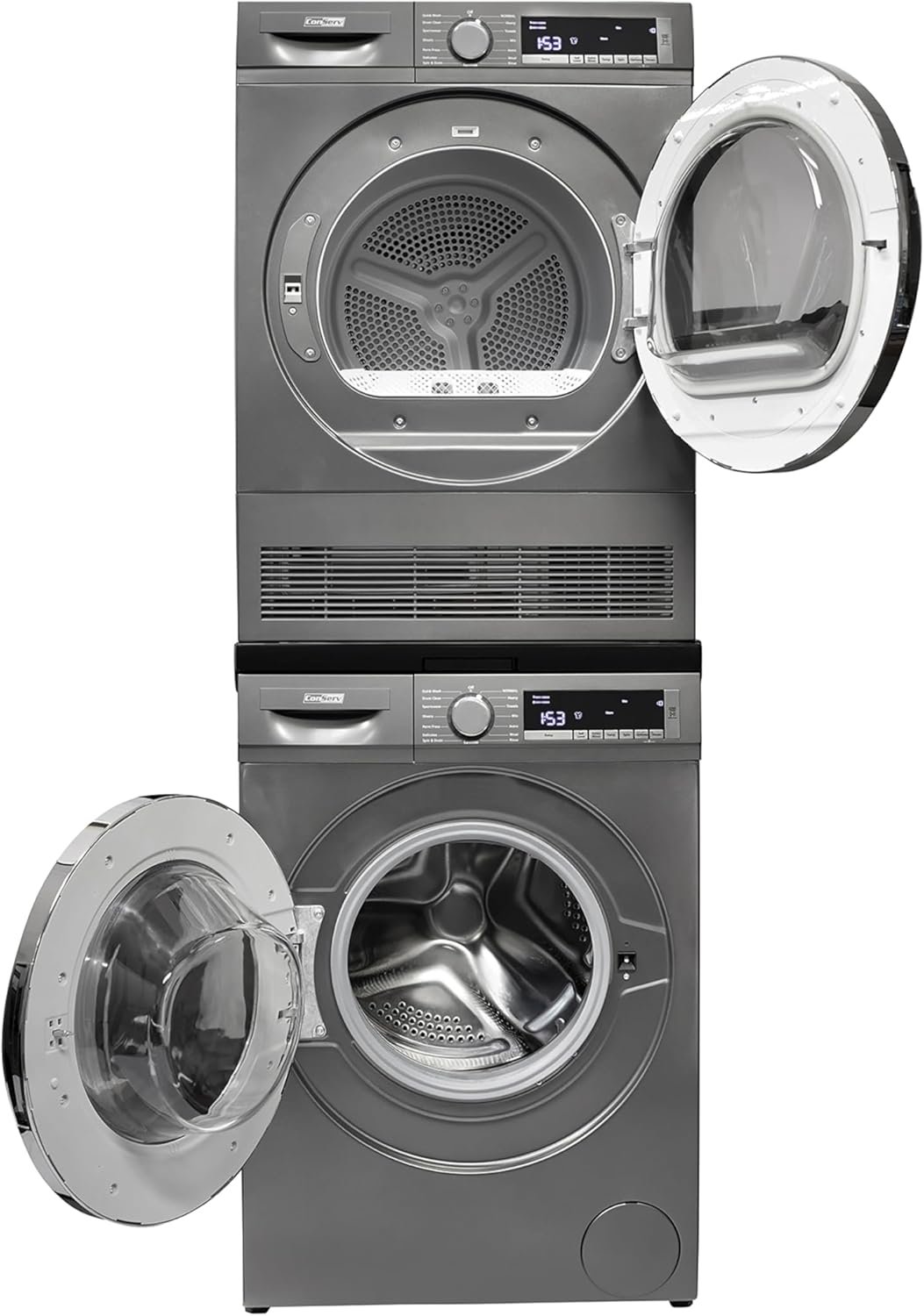 2.2 cf 120 V Washer & 4 Cf 220V Condensing Dryer Made in Europe (Titanium + Stacking kit) - Image 7