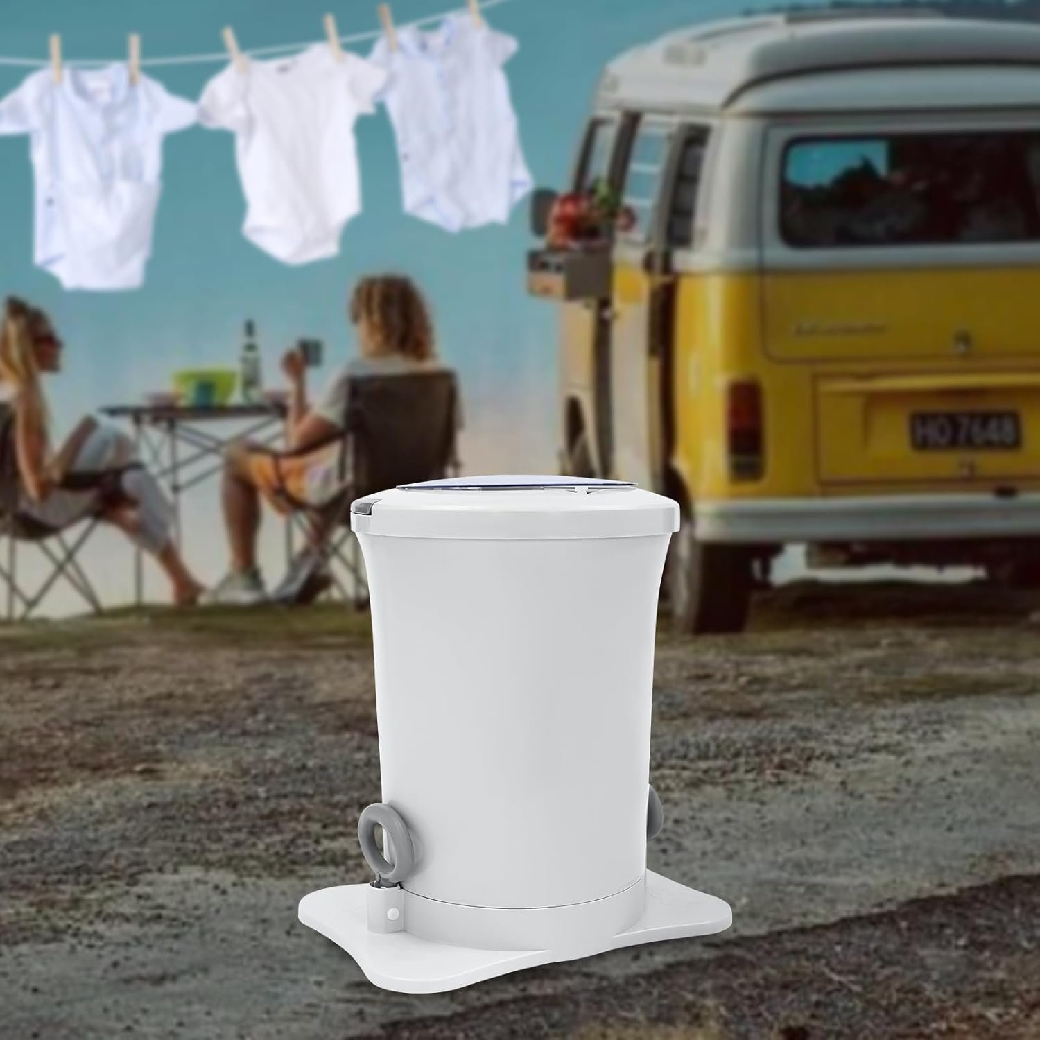 Manual Clothes Dehydrator 12L Non Electric Laundry Dryer Portable Spinner Foot Pedal Clothes Dryer for Camping Traveling Apartment and Dorm - Image 7