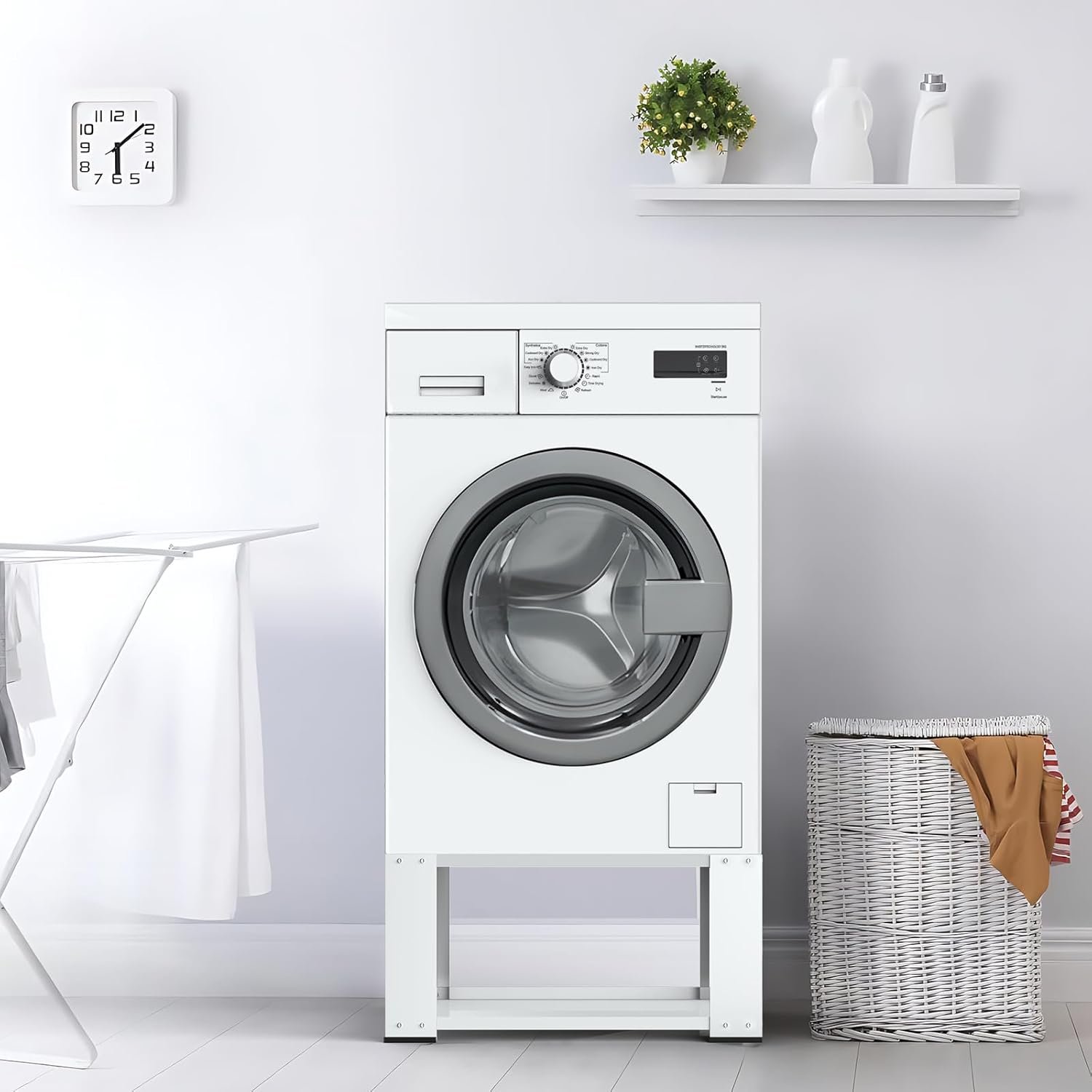 Laundry Pedestal for Washer and Dryer - Fit 27 and 28 Inch Washer and Dryer Stand Heavy Duty Steel 700lbs Capacity Universal Washing Machine Raiser 15.7'' Height White - Image 6