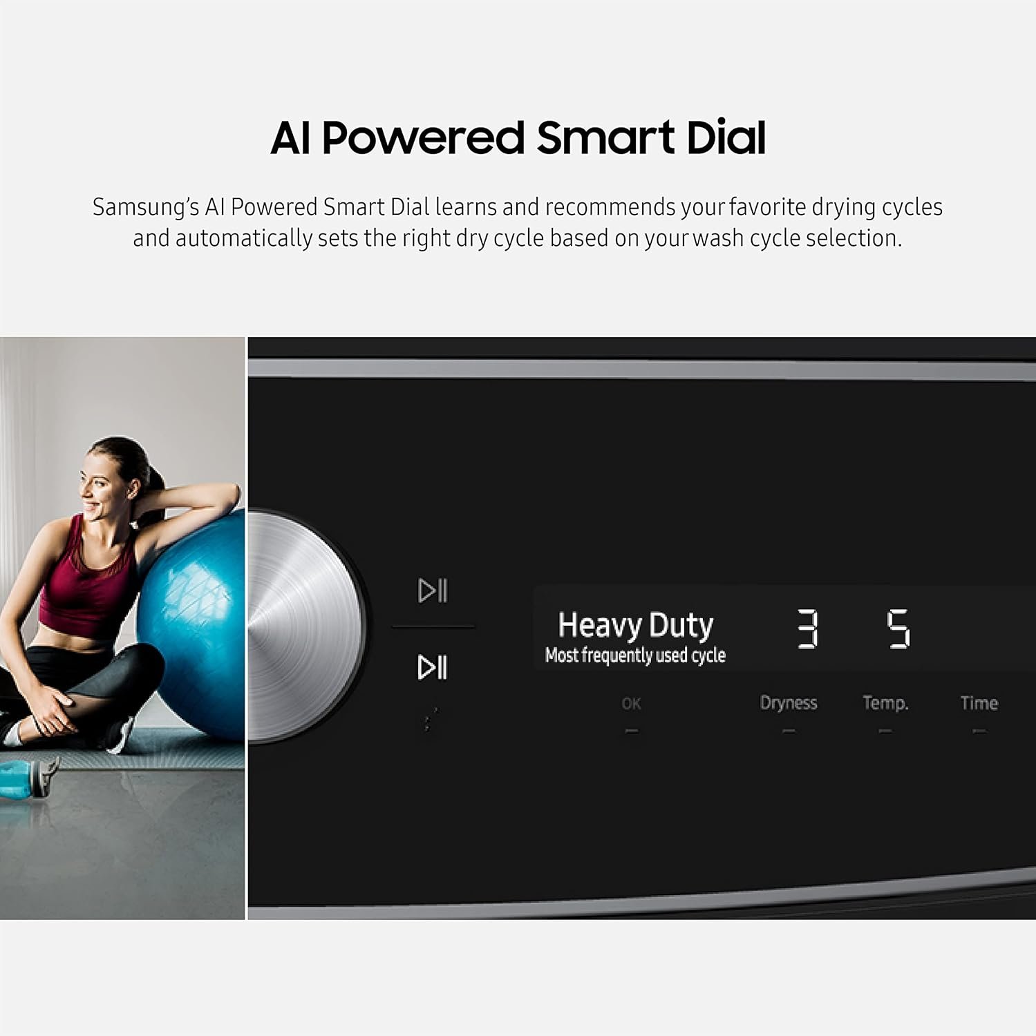 SAMSUNG 7.5 Cu. Ft. Smart Dial Electric Dryer with FlexDry, Dry 2 Loads in 1 Large Capacity Machine, Super Speed 30 Minute Clothes Drying Cycle, WiFi Connected Control, DVE60A9900V/A3, Brushed Black - Image 4