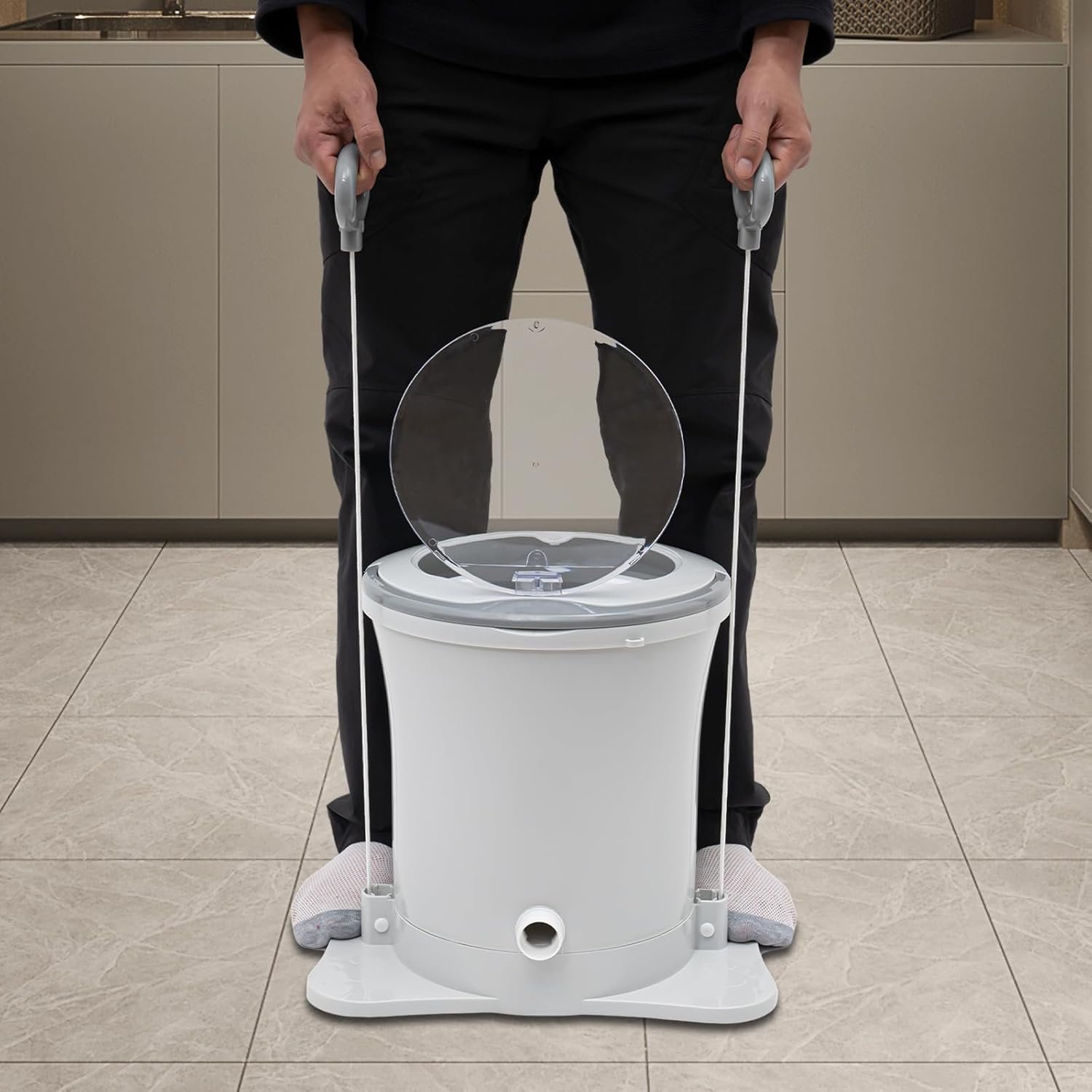 Mini Manual Washing Machine, 2 In 1 Manual Non Electric Washing Machine and Clothes Spin Dryer, 2.4Gal Mini Washing Machine Can be Used In Flats, Motels And Dormitories (White) - Image 4