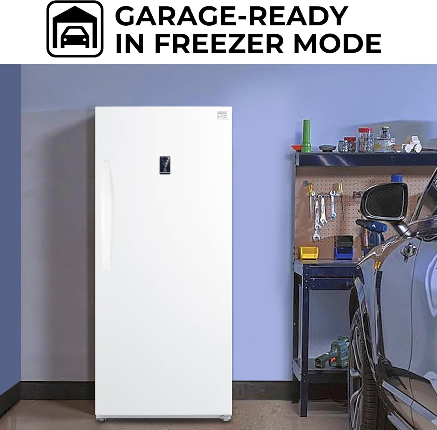 Kenmore 14 Cu. Ft. (390L) Convertible Upright Freezer/Refrigerator | Garage-Ready | Frost-Free | Digital Touch Controls | Quick Freeze | LED Interior Light | White | For Basement Garage Shed Cottage - Image 6