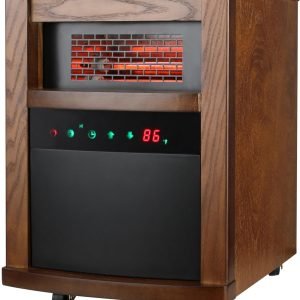 Comfort Glow Portable Electric Infrared Quartz Heater with Remote, 4 Element Space Heater, Child Lock, Overheat & Tip-Over Shut Off Protection, 1,000 Sq Ft - Indoor Use for Home, Office, & Bedroom