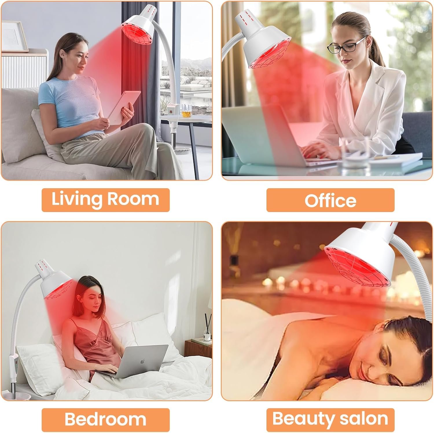 Infrared Light Therapy,275W Infrared Heat Lamp, Red Light Therapy Heat Lamp for Relieve Joint Pain and Muscle Aches Body, Standing Red Light Heat Lamp, Light Therapy Device at Home - Image 3