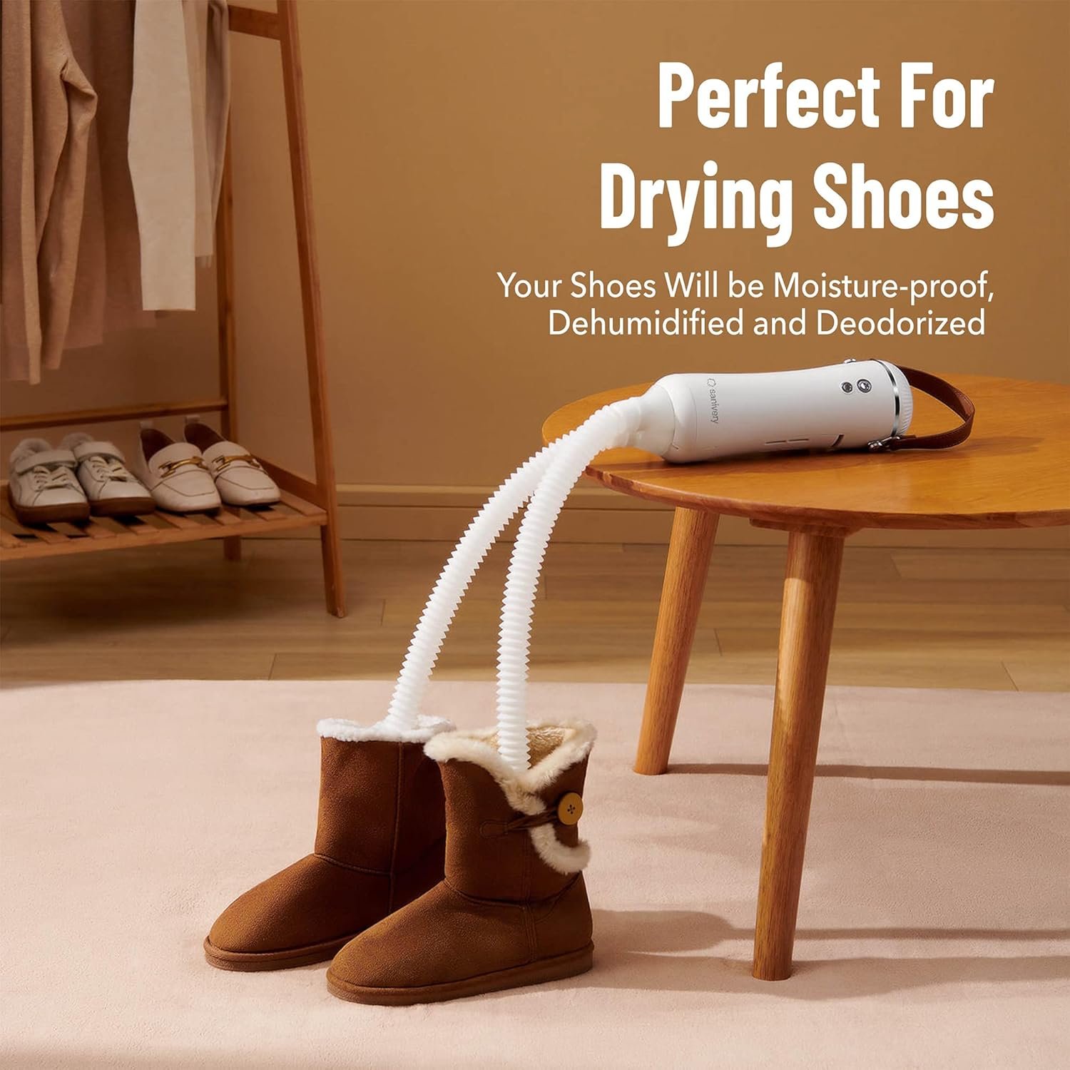Electric Portable Dryer for Clothes - Mini Clothes Dryer with Shoe Drying Attachment, Foldable Drying Rack, Super-Quiet Motor, Timers Automatically Shutdown - Compact Travel Dryers - Image 7