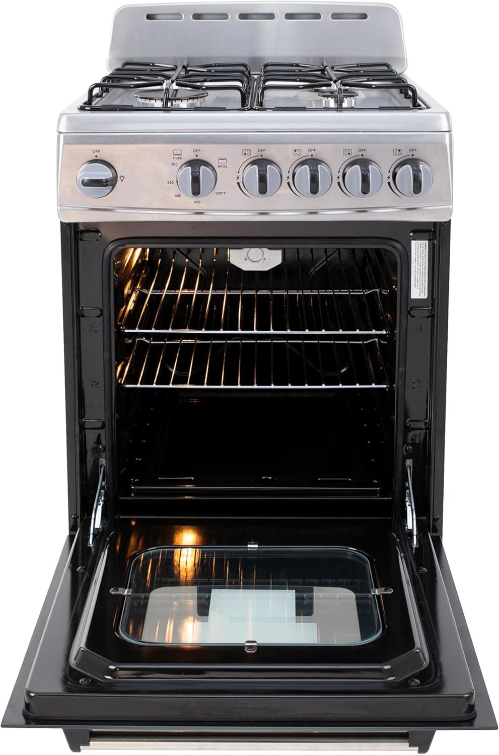 Avanti GR2013CSS Gas Range Oven Compact Freestanding Design, 4 Sealed Burners with Electronic Ignition, 2.1 Cu.Ft. Capacity Features Storage Drawer Broiler and Accessories, 20-Inch, Black - Image 7