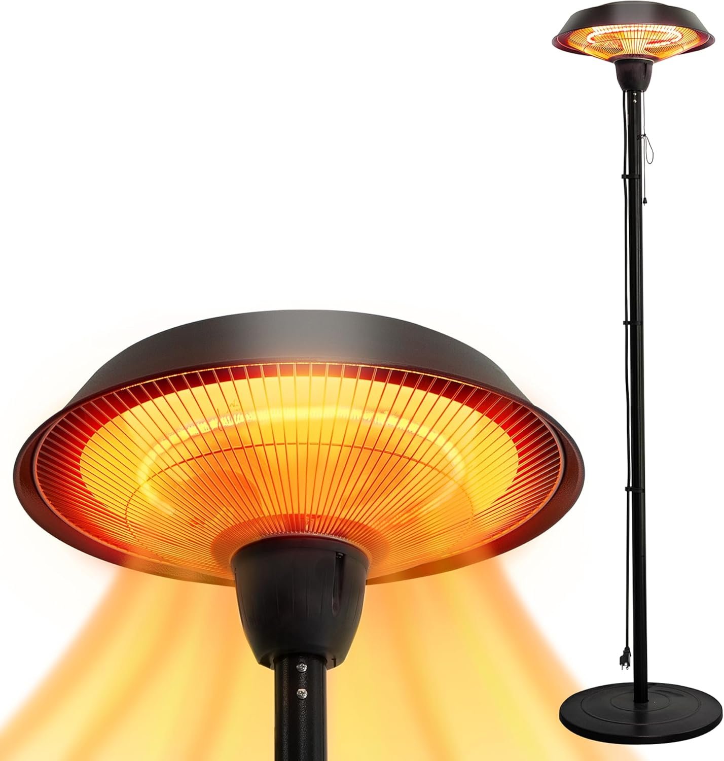 Indoor & Outdoor 1500W Electric Infrared Patio Heater, Waterproof & Tip-Over Protection, Perfect for Garden, Balcony